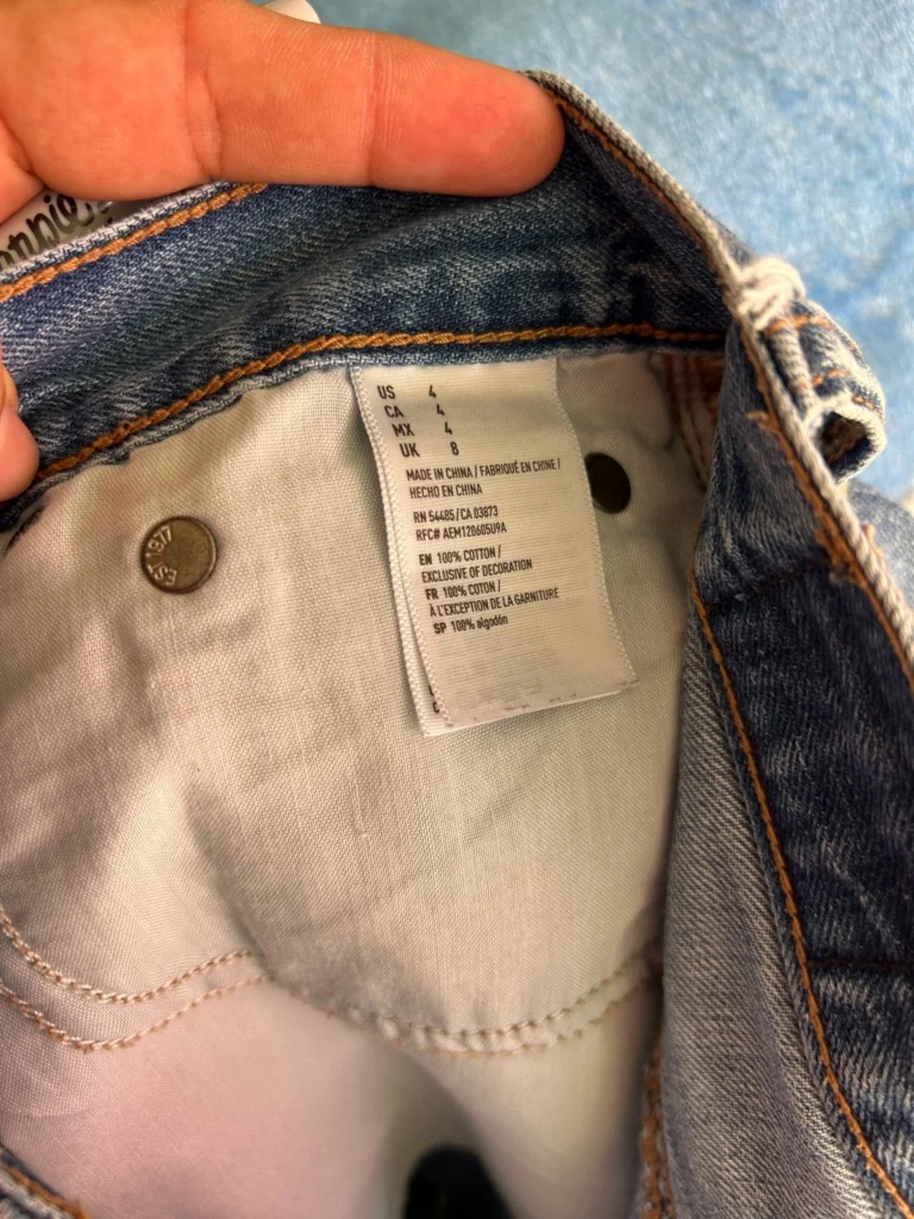 American Eagle Outfitters Blue Distressed Denim Cutoff Shorts